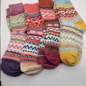 Vibrant Nordic Patterned Socks Set